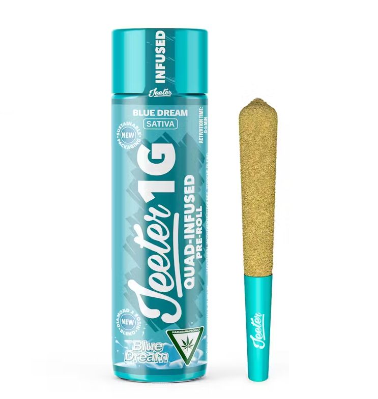 Photograph of product: 1g Blue Dream (Sativa) Quad Infused Jeeter [Indoor] $22
