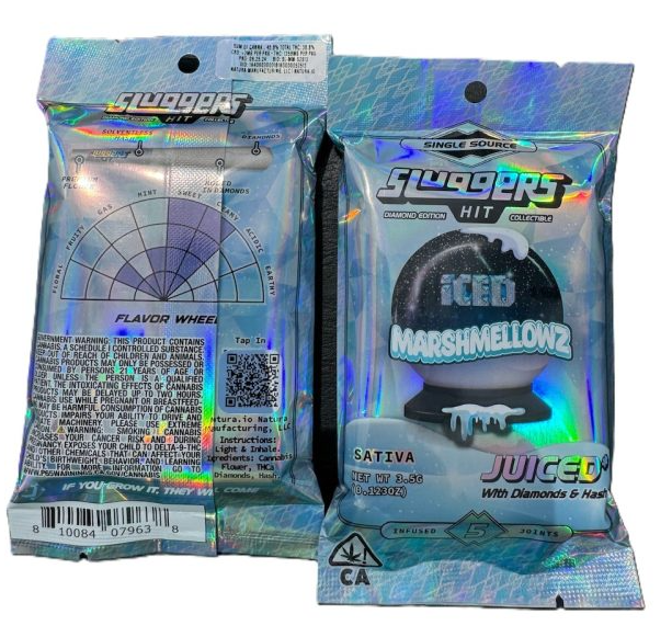 Photograph of product: Sluggers Hit x ICED Marshmellowz Infused Preroll 5pk 3.5g