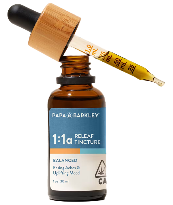 Photograph of product: P&B | 1:1 CBD:TH-ouiA Releaf Tincture | 30ML