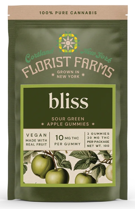 Photograph of product: Florist Farms - Bliss - Sour Green Apple - 2ct Gummies