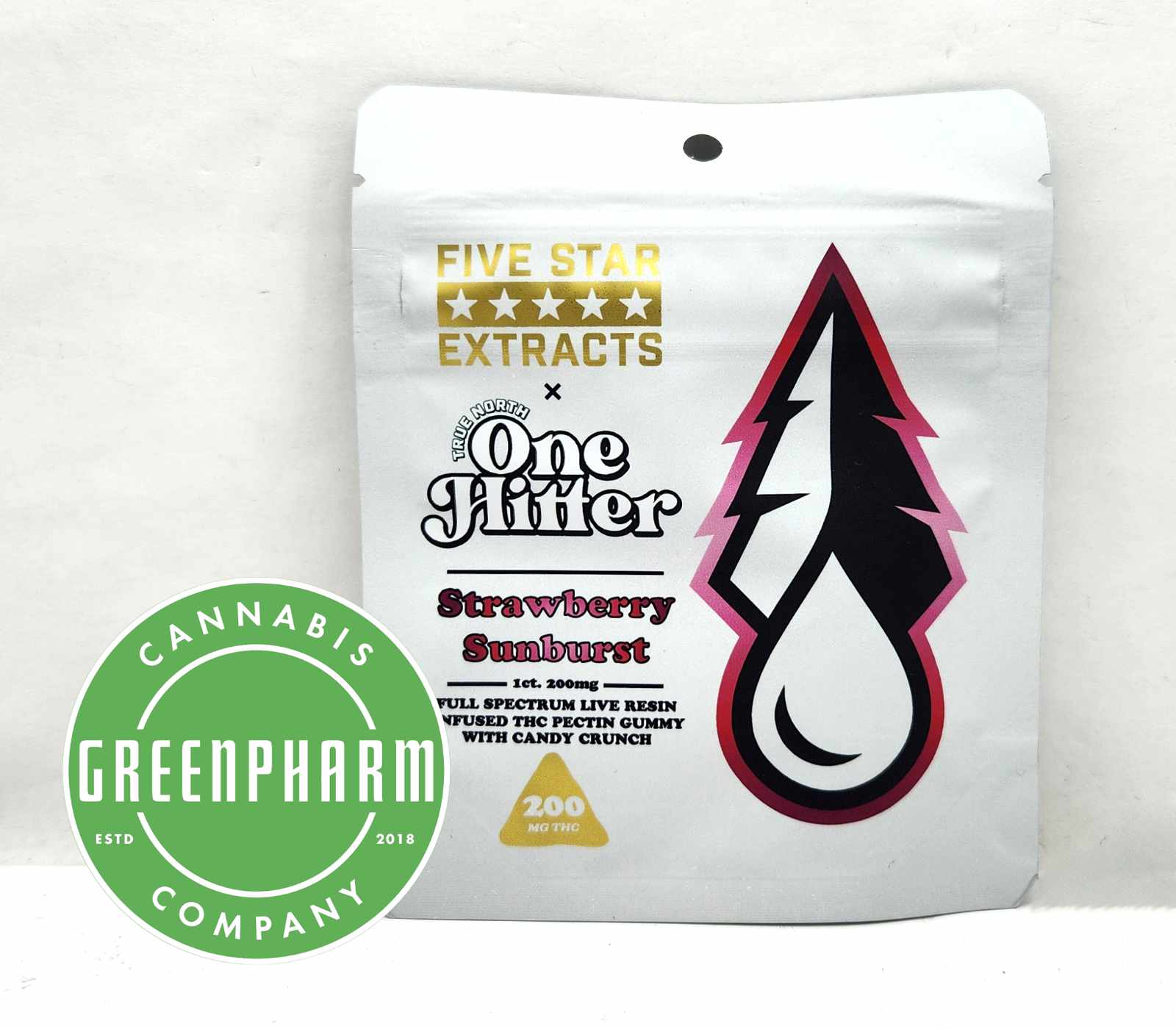 Photograph of product: Edible | True North | Strawberry Sunburst LR One Hitter Gummy | 200mg