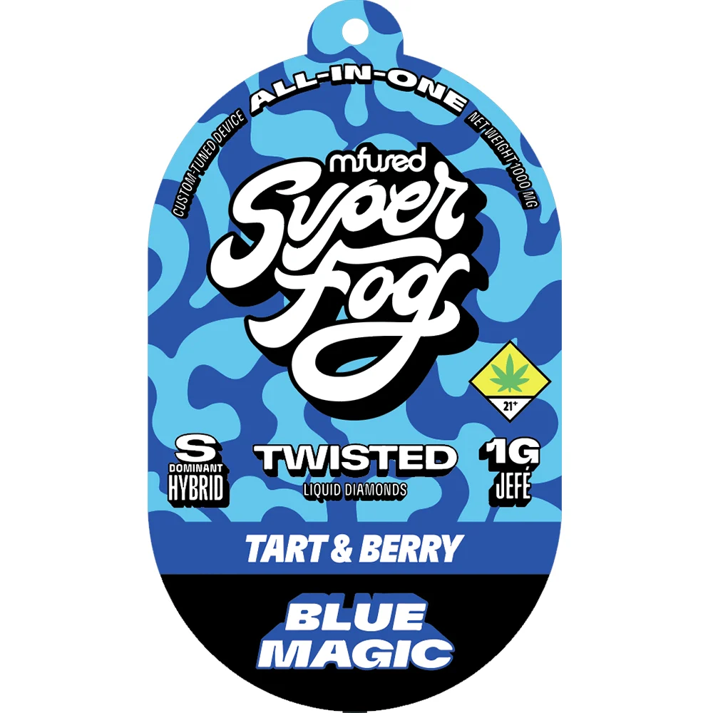 Photograph of product: Mfused Twisted Superfog VAPE Blue Magic Disp 1g