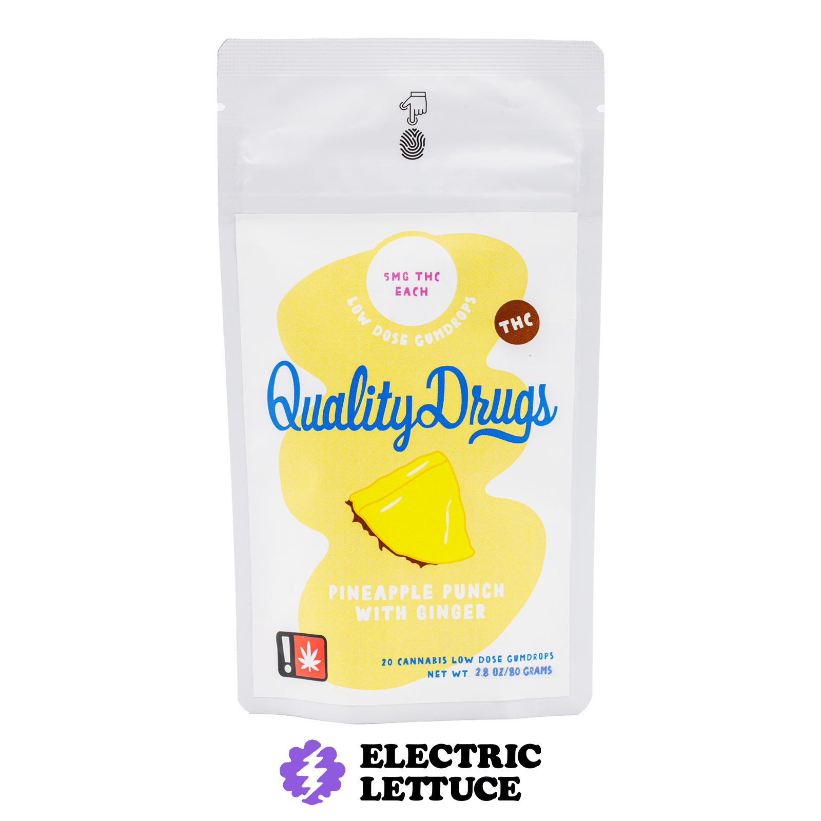 Photograph of product: Quality Drugs Pineapple Punch Ginger 20pk Gumdrops