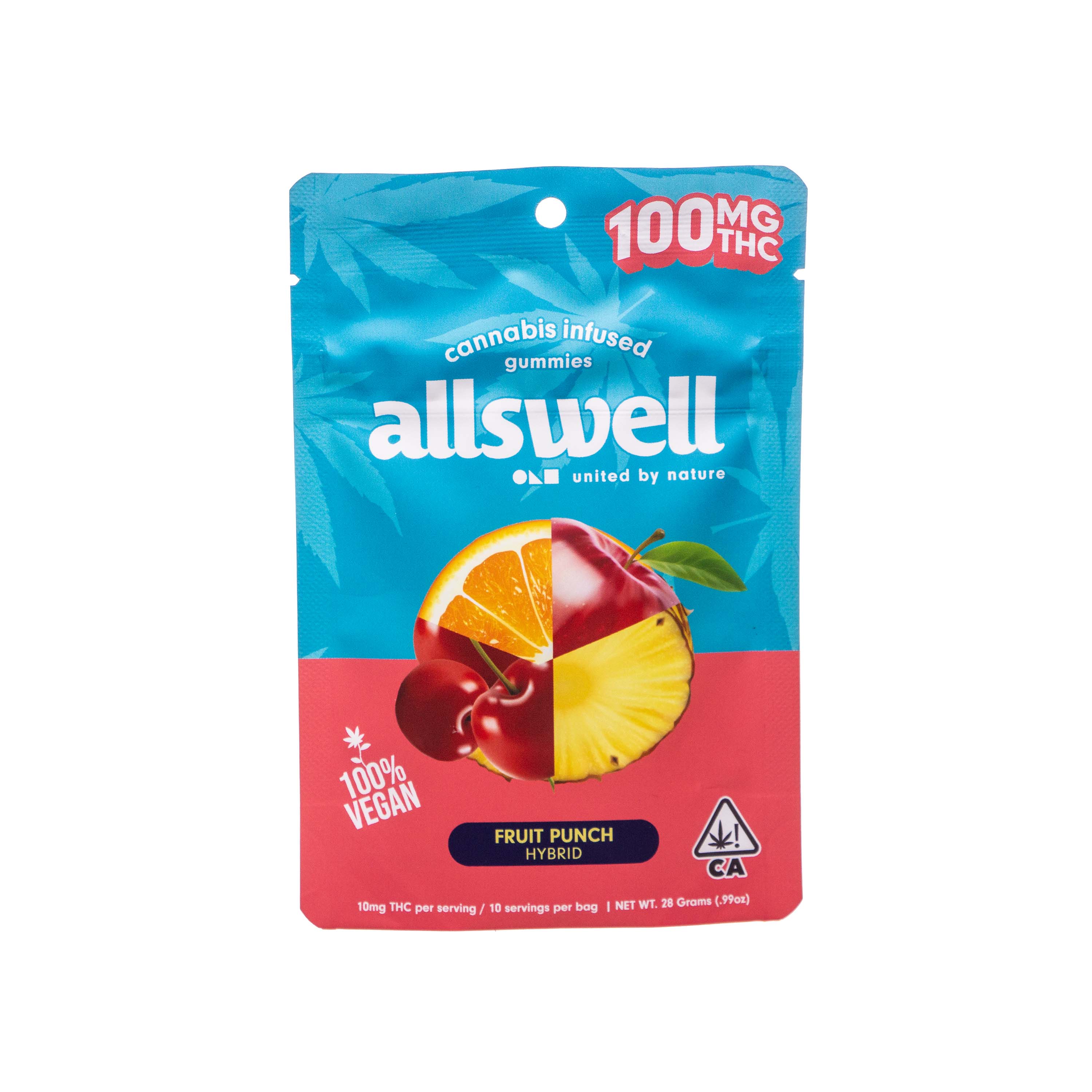 Photograph of product: Allswell | Fruit Punch Gummies (100mg TH-oui)