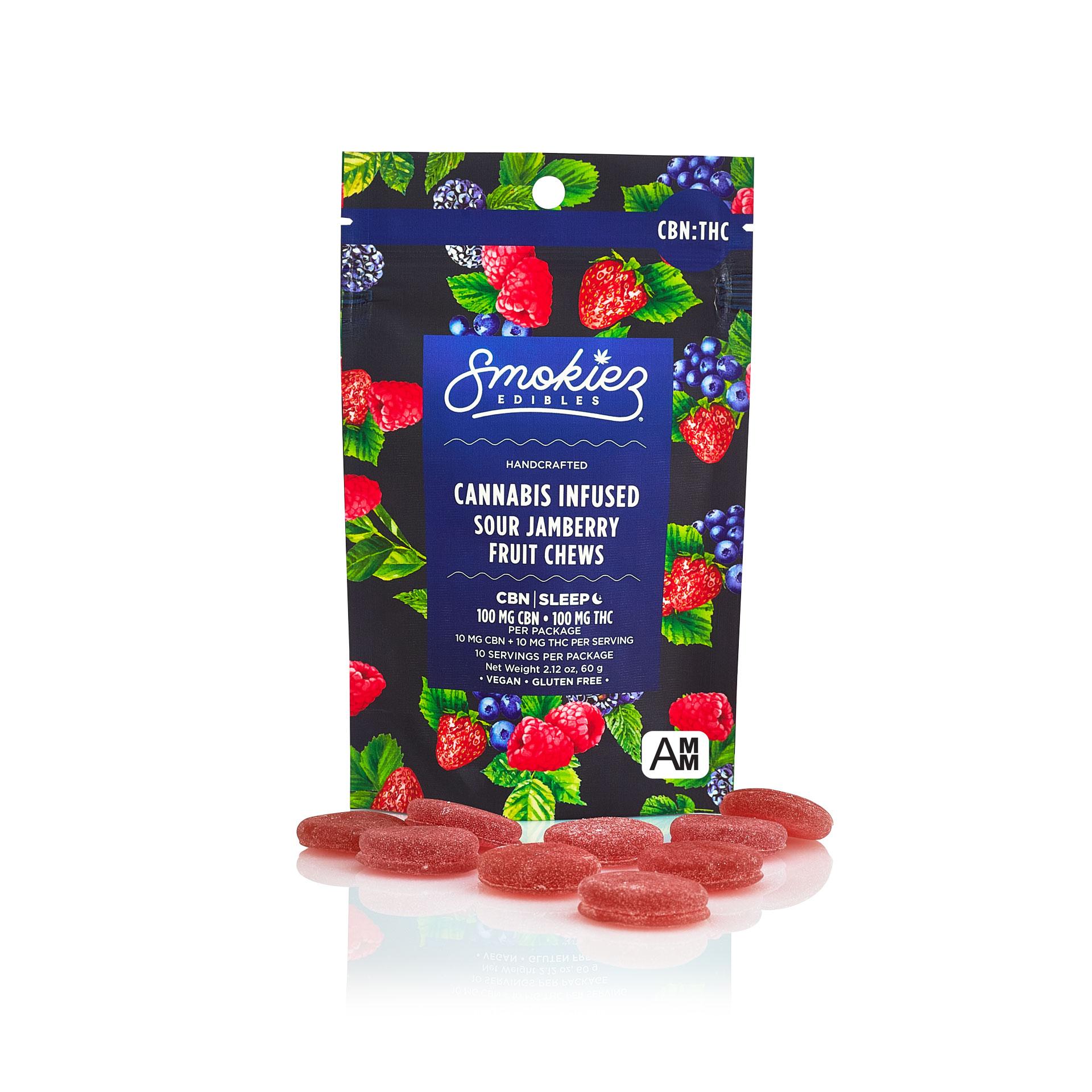 Photograph of product: 1:1 CBN/TH-oui Jamberry Gummies 10pk Sour - Smokiez