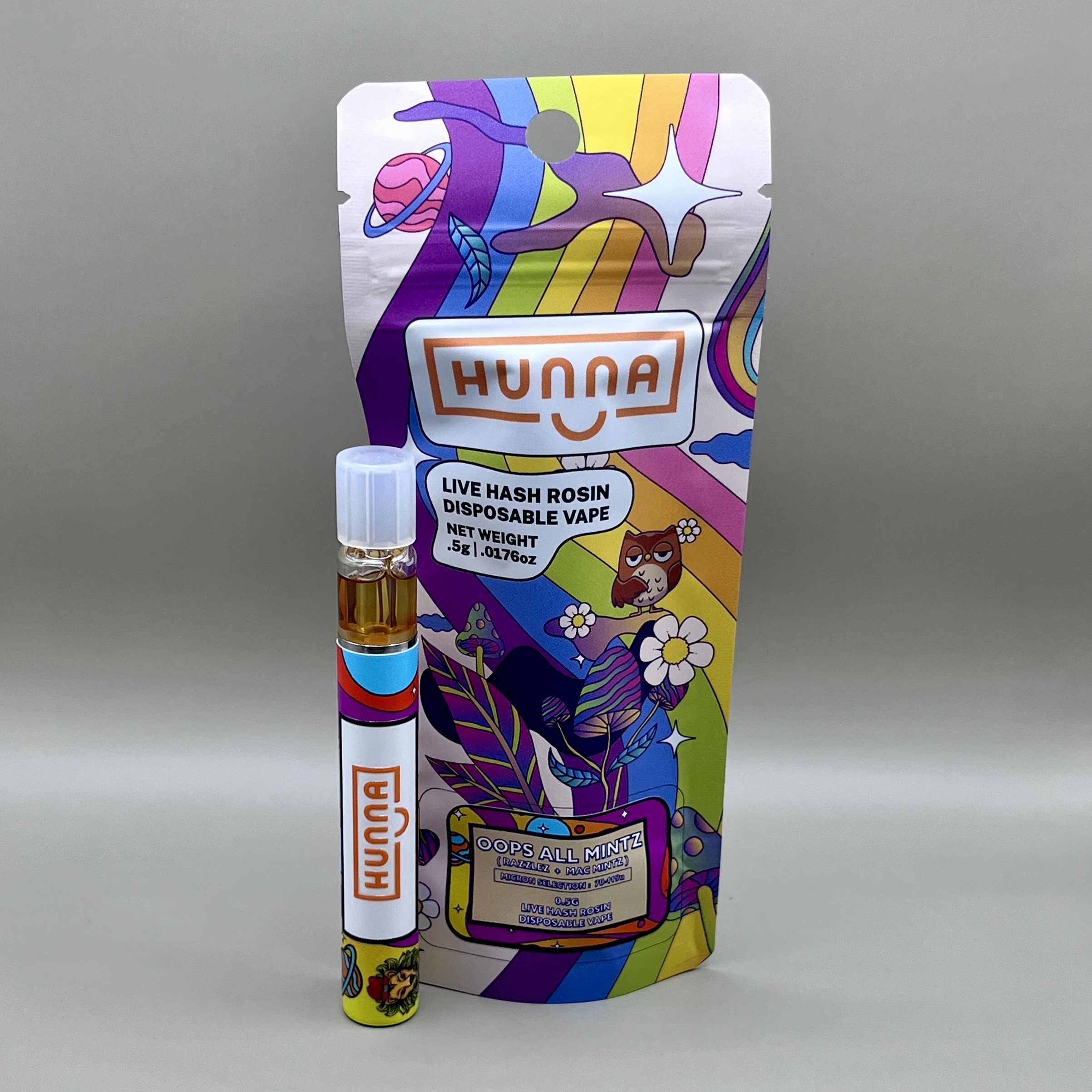 Photograph of product: Hunna - Live Rosin Disposable - Oops All Mintz