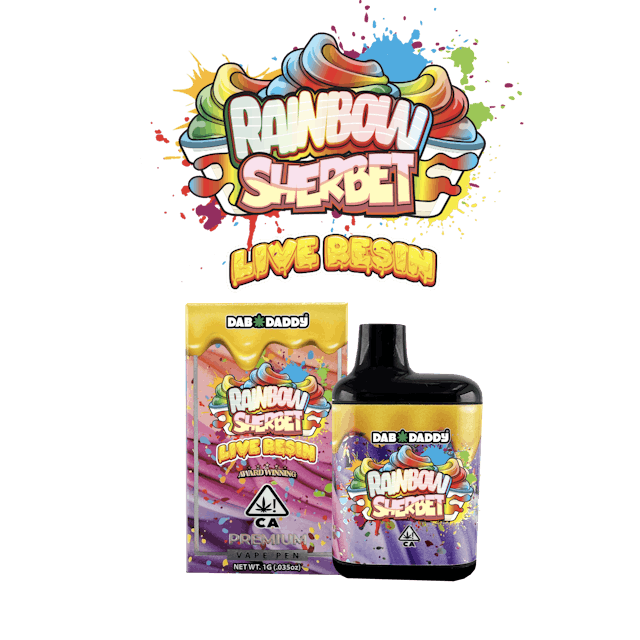 Photograph of product: Rainbow Sherbert | 1g Live Resin AIO - 