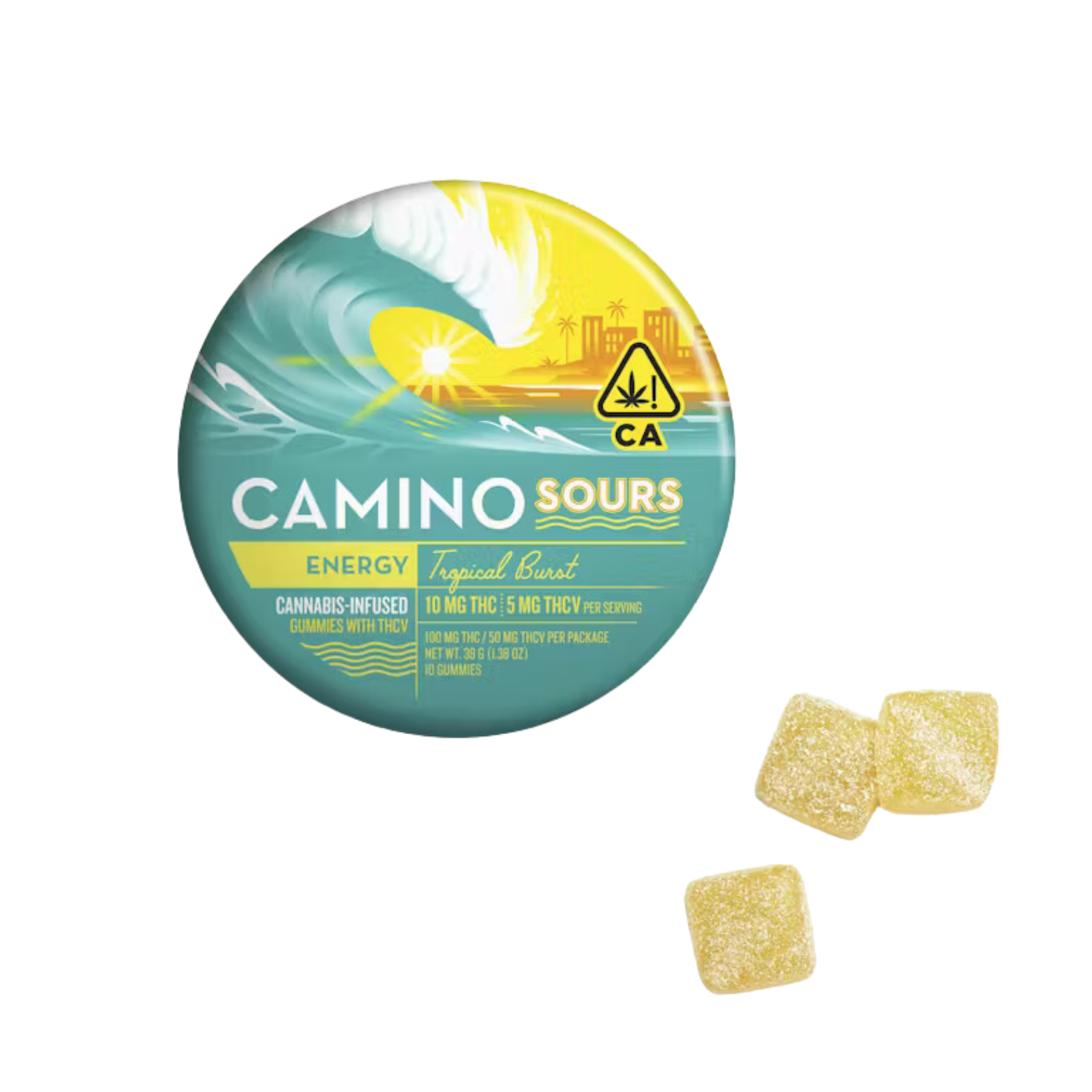 Photograph of product: SOUR TROPICAL BURST ENERGY GUMMIES 2:1 THC:THCV (VEGAN)