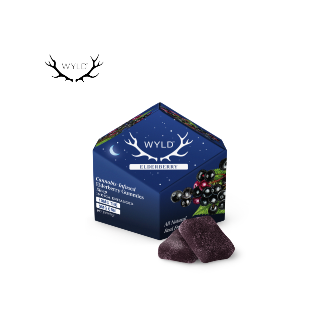 Photograph of product: 2:1 ELDERBERRY THC:CBN 100MG 10 PACK GUMMIES