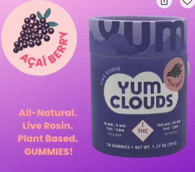 Photograph of Product: Acai Rosin Indica | 100mg | Yum Clouds
