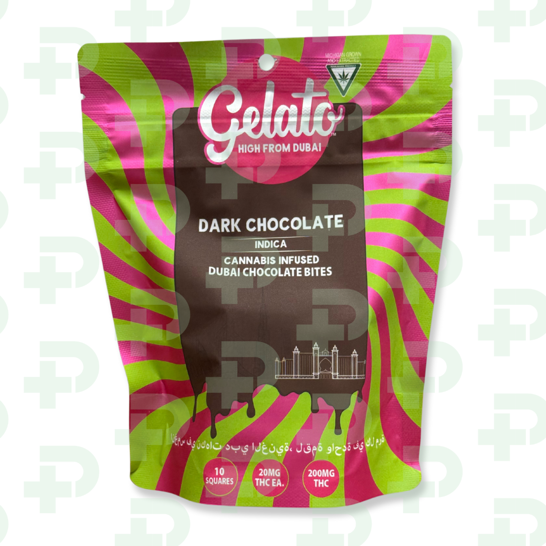Photograph of product: Gelato - Dubai Bites 200mg - Dark Chocolate