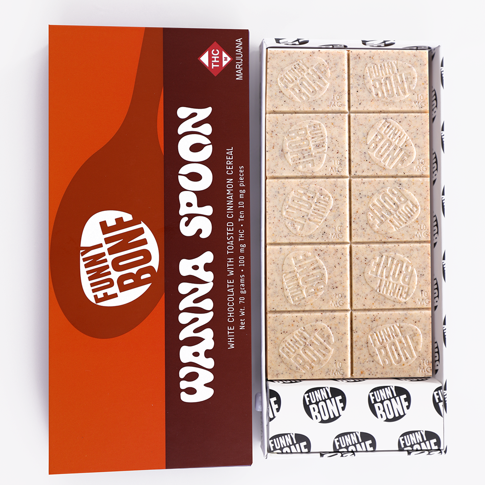 Photograph of product: Funny Bone Wanna Spoon Chocolate Bar (300mg)