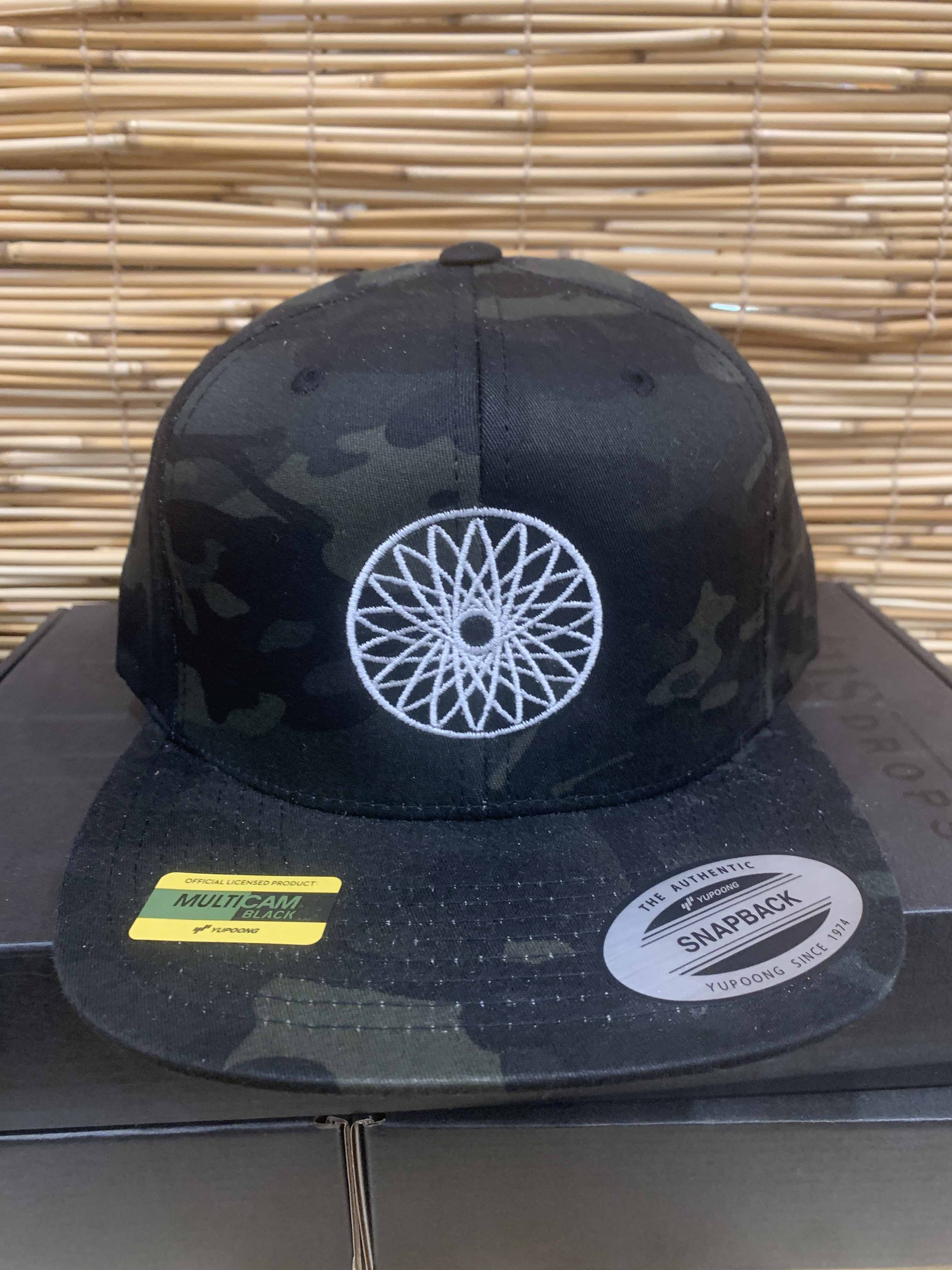 Photograph of product: LotusWorks Classic Snapback Hat - Multi-cam Black