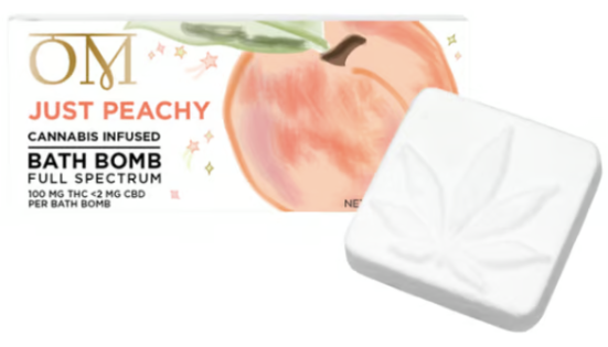 Photograph of product: Om | Just Peachy Bath Bomb 100:2   100 Mg