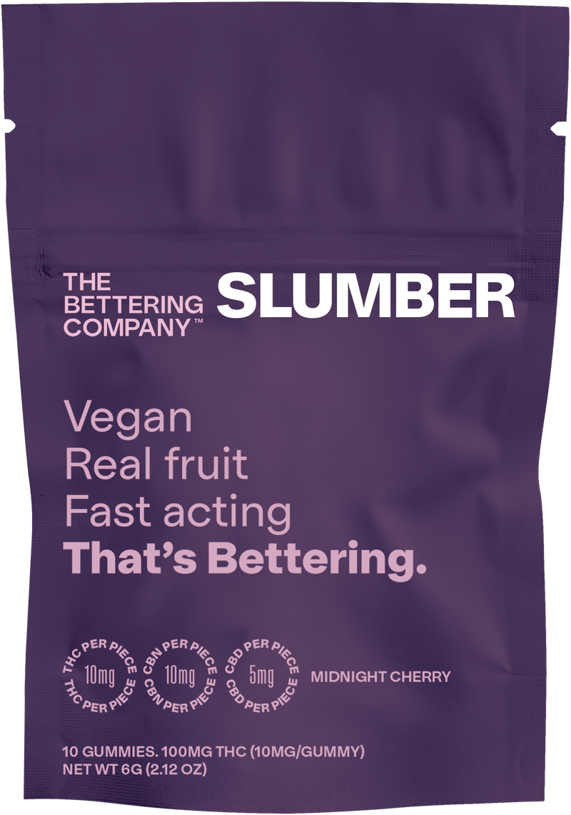 Photograph of product: The Bettering Company SLUMBER Midnight Cherry TH-oui+CBN+CBD Gummies