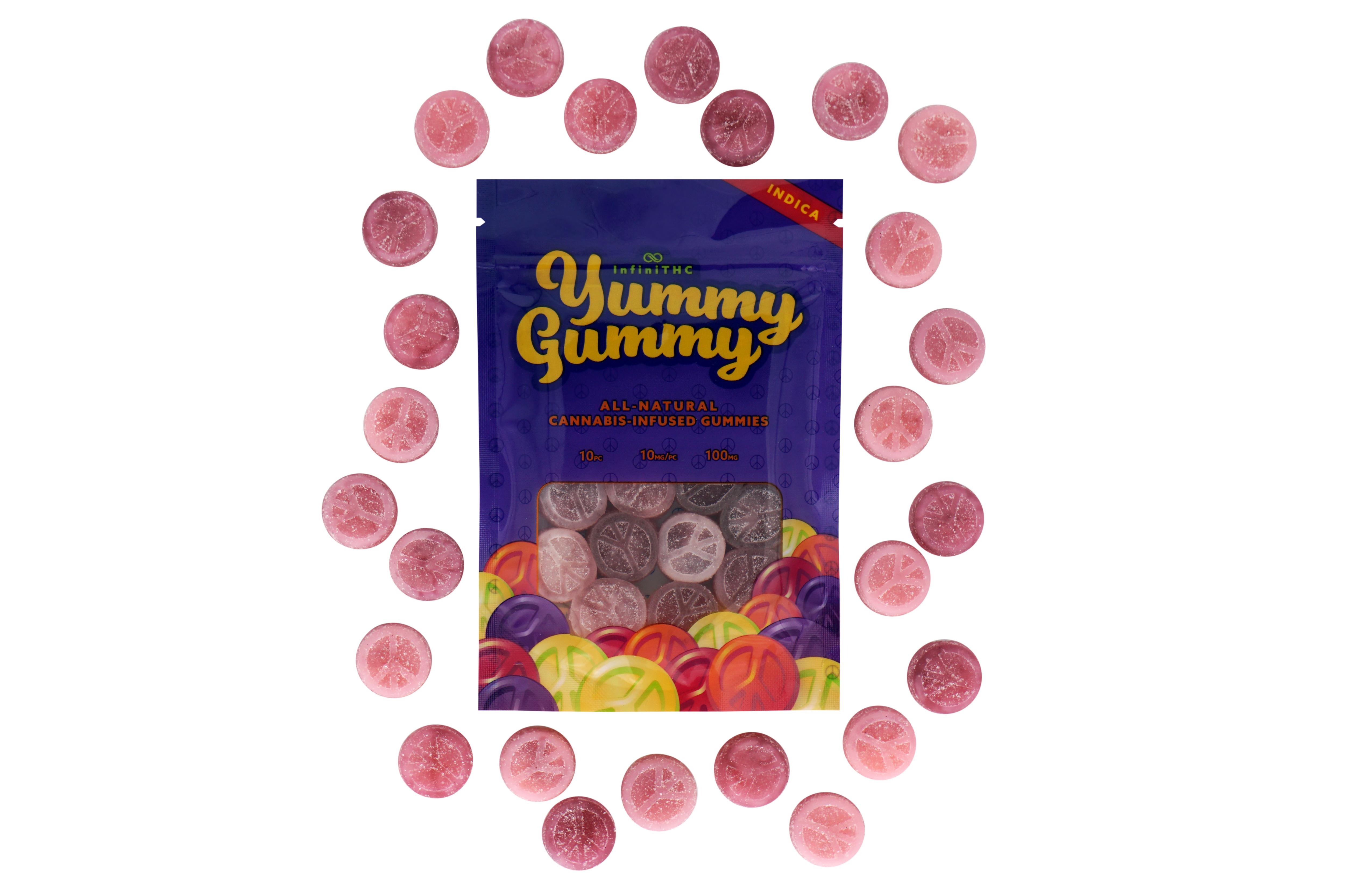 Photograph of product: YUMMY GUMMY - GUMMIES - 100MG TH-oui / 50MG CBN - 1PK - 2:1 MIDNIGHT BLUEBERRY - Oui'd