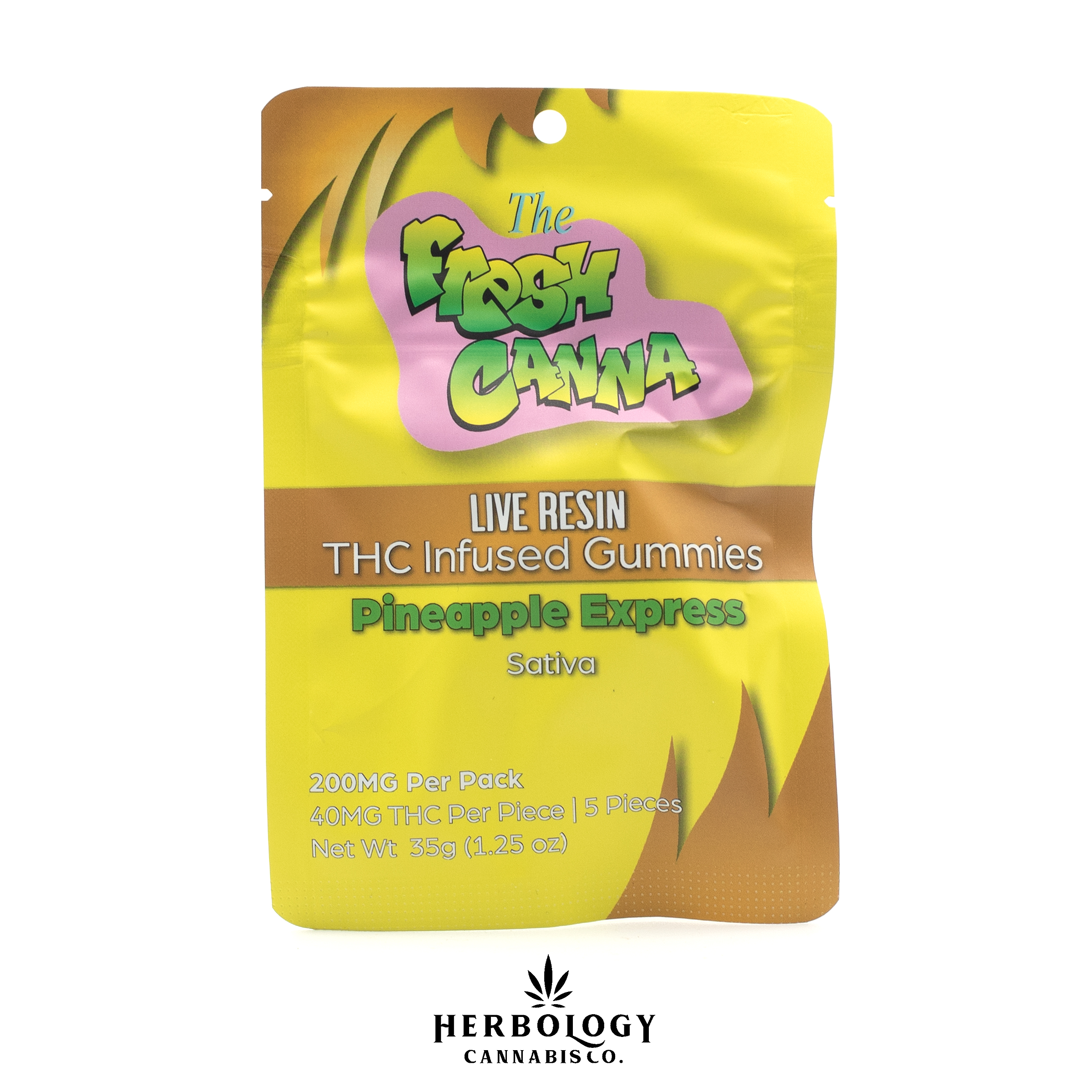 Photograph of product: Fresh Canna | Live Resin Gummy | Pineapple Express | 200mg