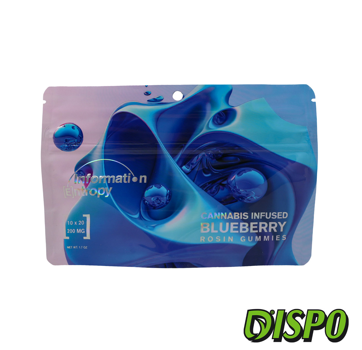Photograph of product: Information Entropy - Blueberry 200mg au chocolat Rosin Gummies
