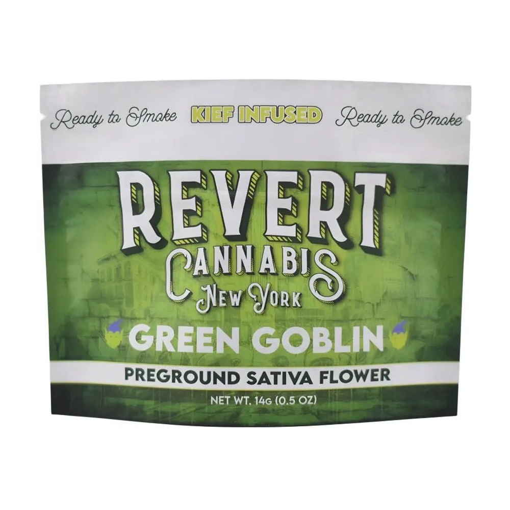 Photograph of product: Revert | Green Goblin | Pre-Ground Flower | 14g
