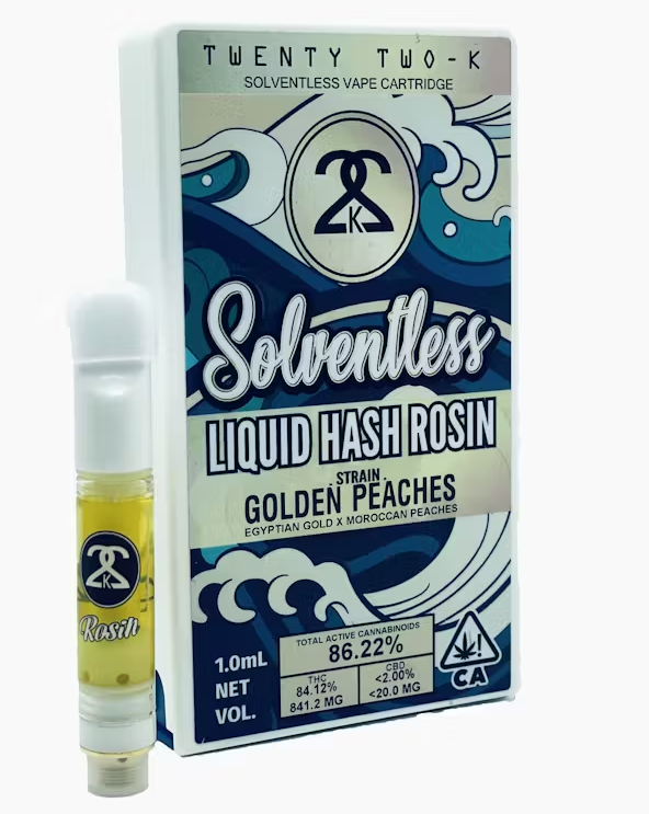 Photograph of product: GOLDEN PEACHES - LIQUID au chocolat ROSIN - 1G CART