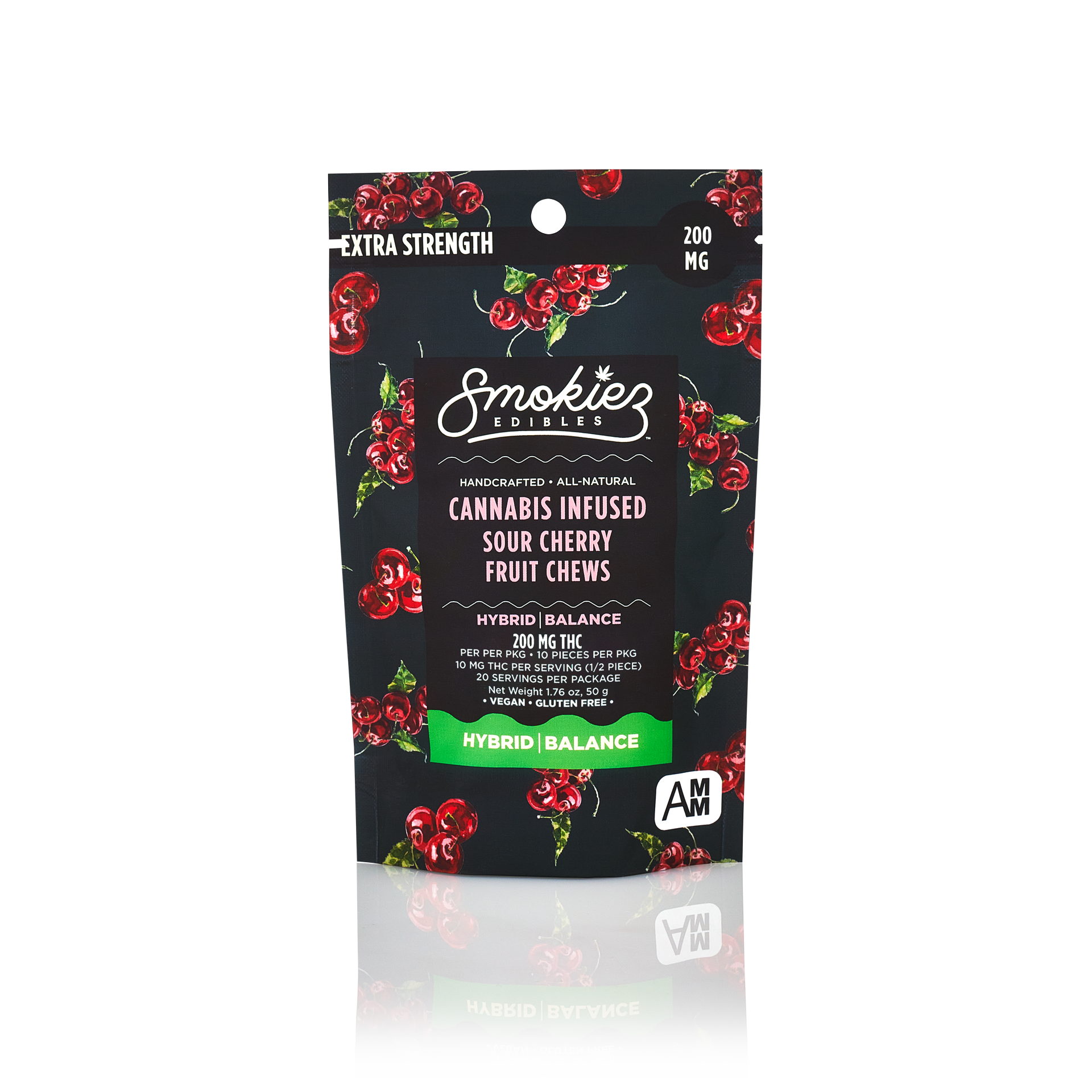 Photograph of product: Smokiez - Edible - Gummies - Sour Cherry - Hybrid - 200MG