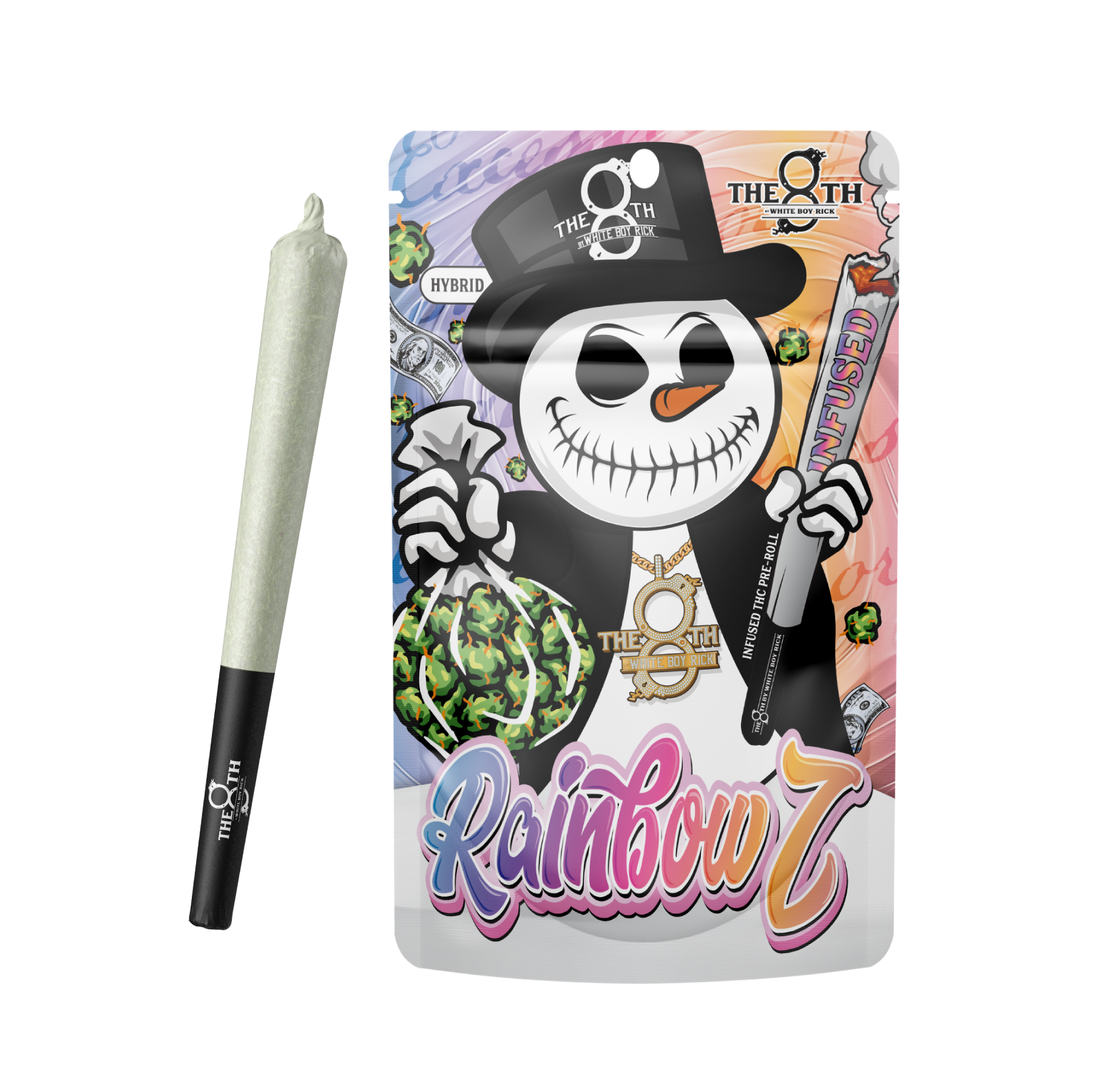 Photograph of product: The 8th By White Boy Rick Rainbow Z Infused Preroll Rec