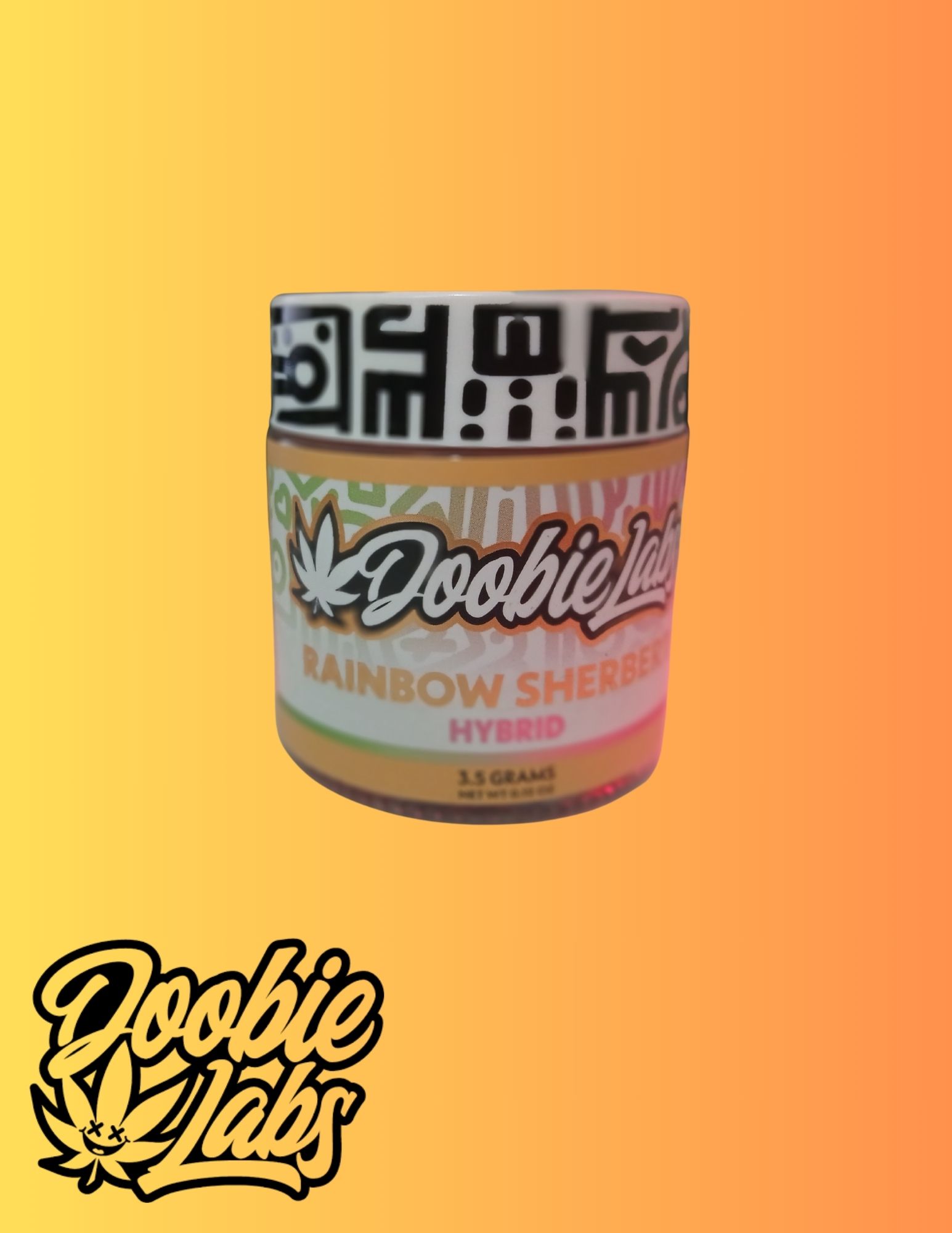 Photograph of product: Doobie Labs | 3.5g Flower Jar | Rainbow Sherbert