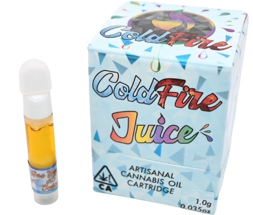 Photograph of product: COLDFIRE X FLIGHT PATH BLUE JAM X ZERBS CURED RESIN JUICE CART 1G