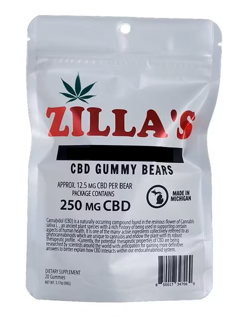 Photograph of product: ZILLA'S | 250MG CBD ONLY GUMMIES | WATERMELON