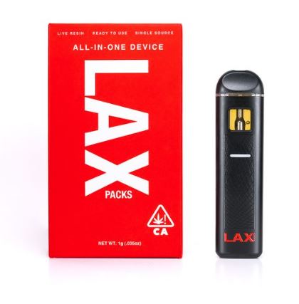 Photograph of product: LAX Packs Live Resin All-In-One 1g Bubblegum Gelato