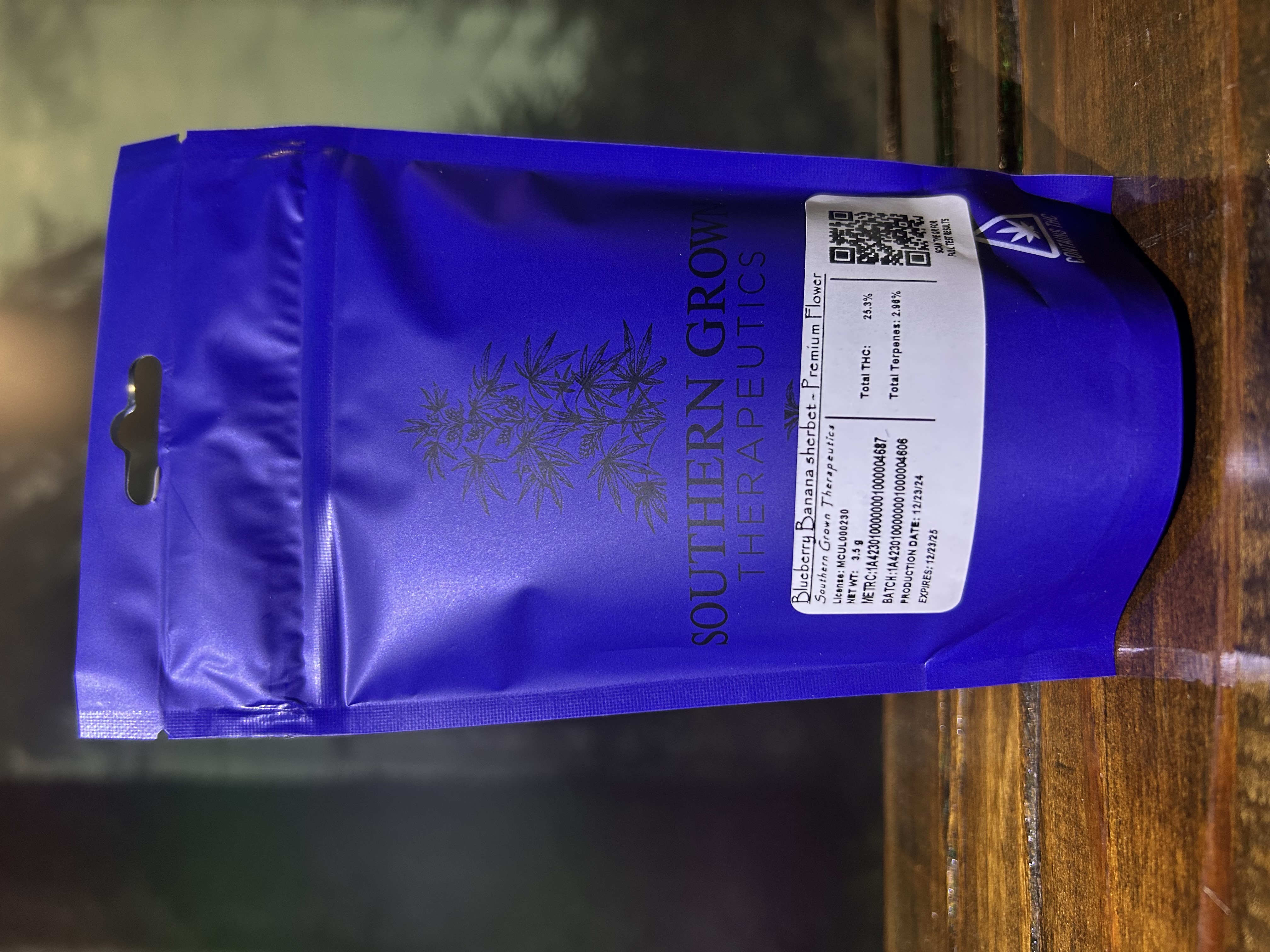 Photograph of product: Blueberry Banana Sherbet SGT - 3.5g
