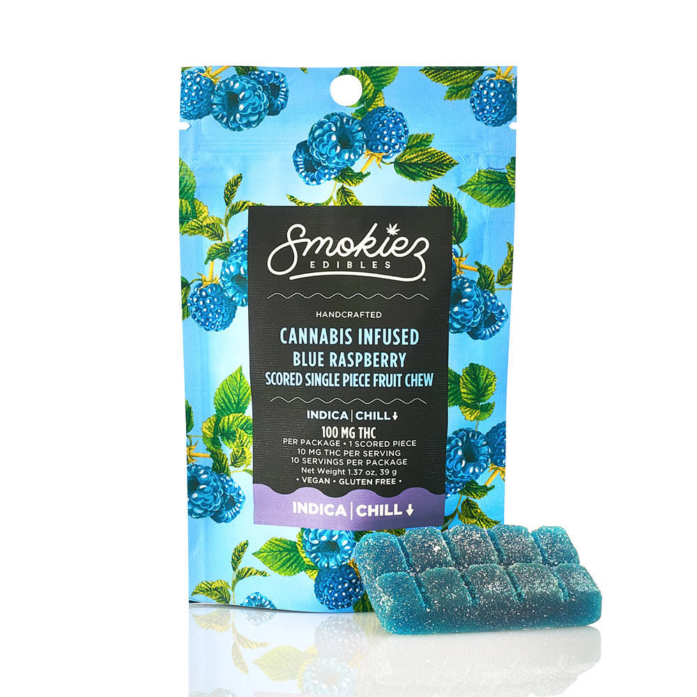 Photograph of product: Smokiez | 100mg Sweet Gummy | Single | Blue Raspberry