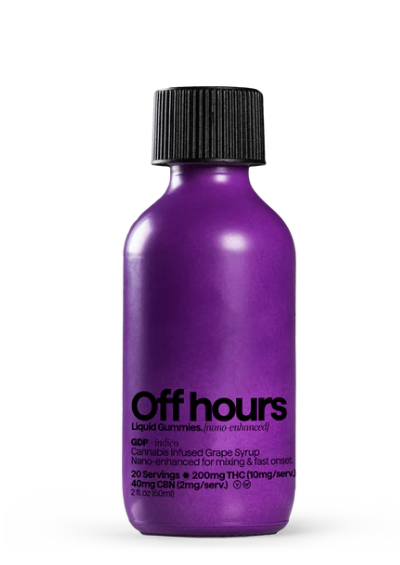 Photograph of product: OFF HOURS | TH-oui:CBN "LIQUID GUMMIES" | GDP | 200MG