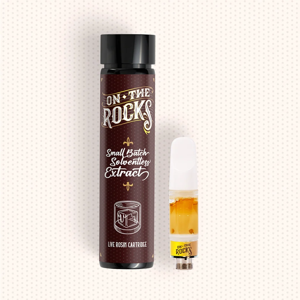 Photograph of product: On The Rocks Gelato (H) Live Rosin Cartridge 0.5g