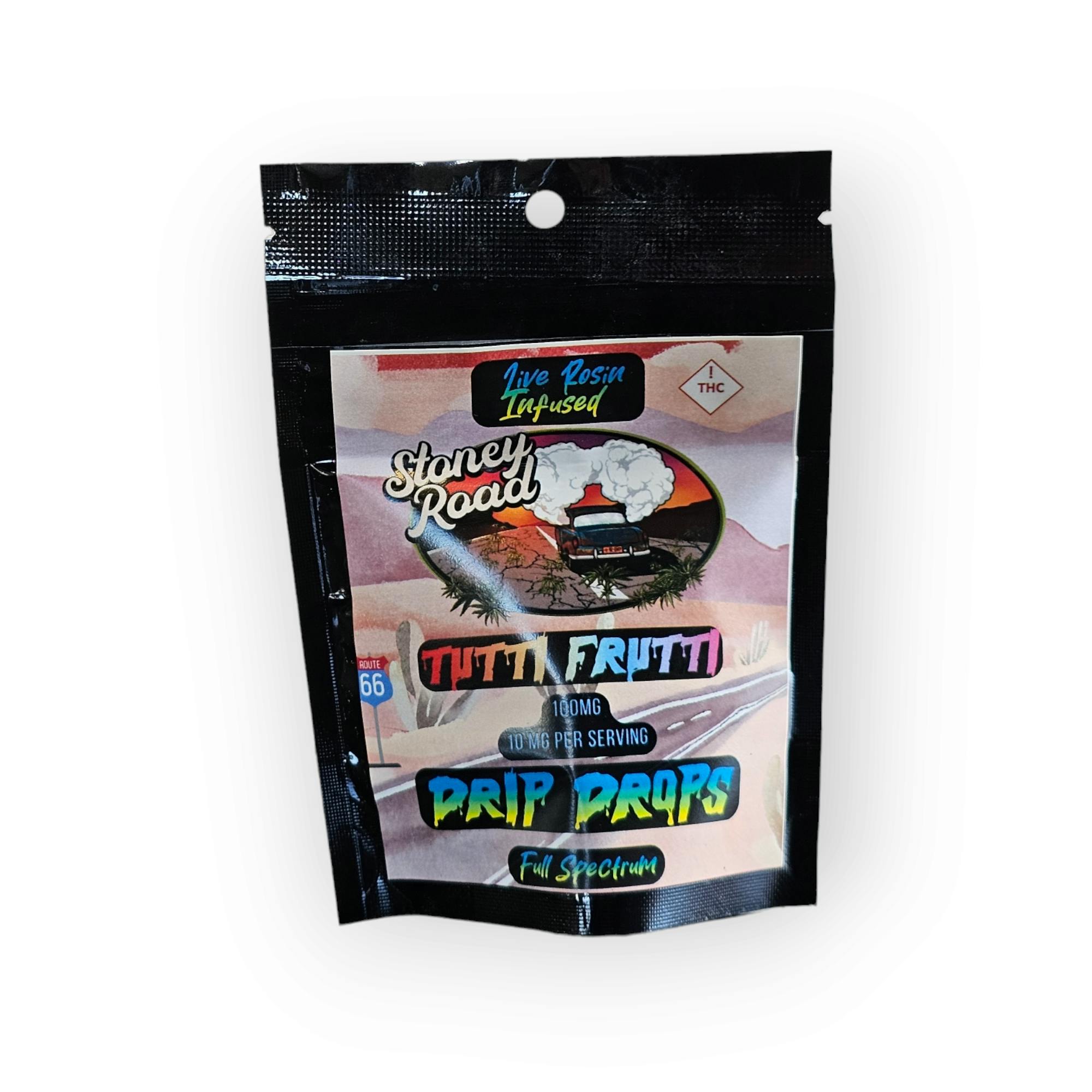 Photograph of product: Stoney Road - Tutti Frutti Drip Drops Hard Candy 100MG