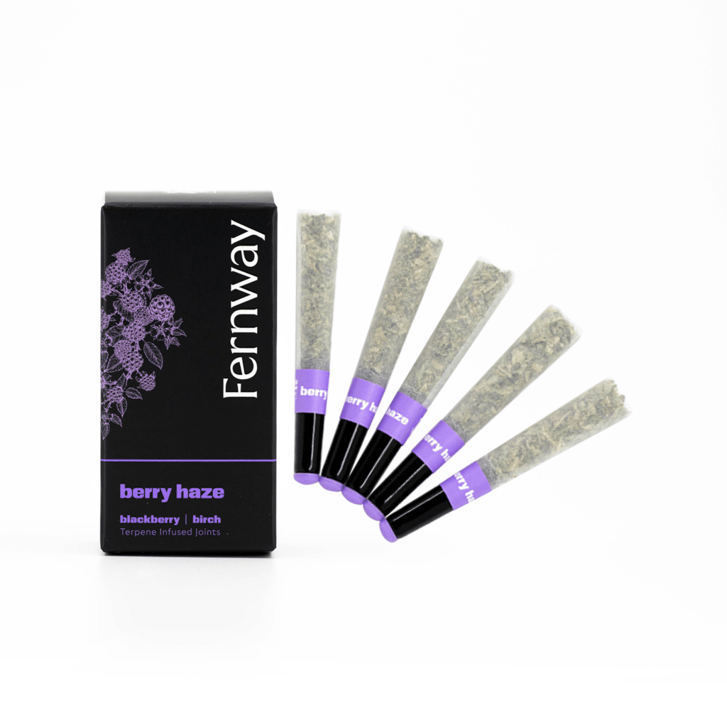 Photograph of product: Berry Haze Terpene Infused Pre-rolls 5pk | 2.5g