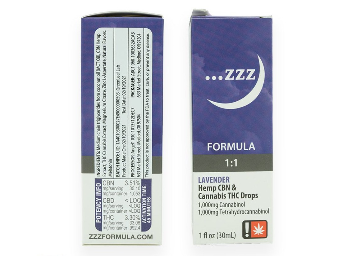 Photograph of product: Angel | ZZZ Formula Lavender Flavored TH-oui/CBN Drops | 1000mg