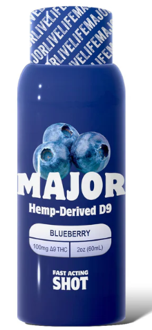 Photograph of product: MAJOR - Blueberry fast acting shot 100mg [H]