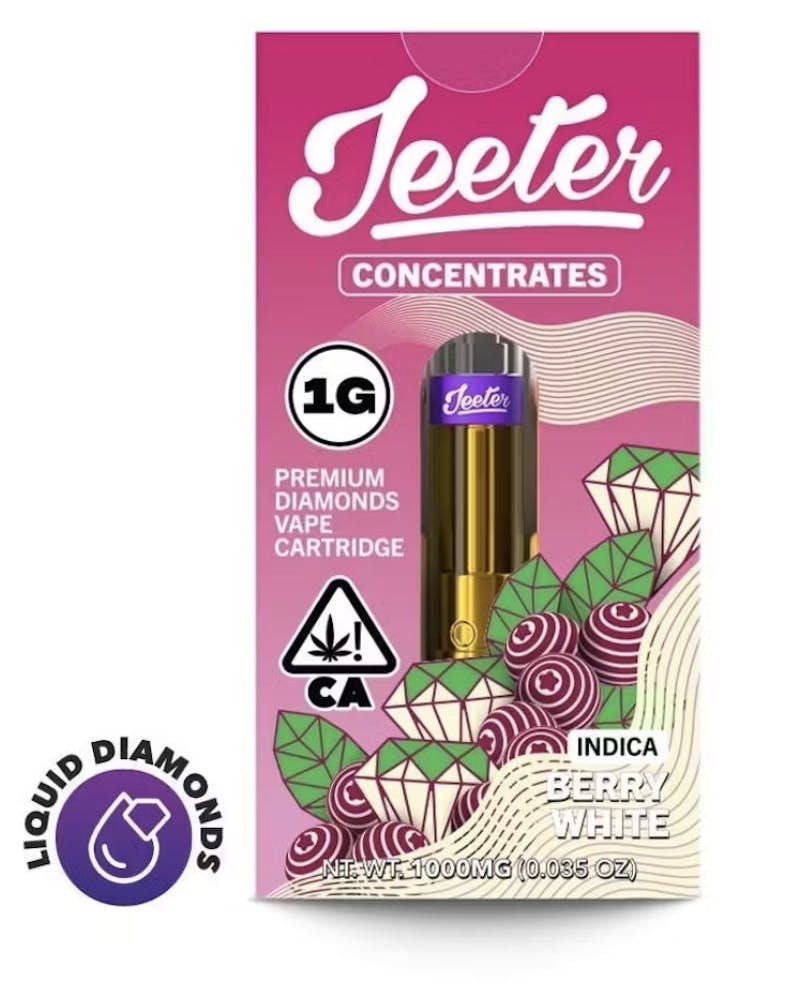 Photograph of product: BERRY WHITE | PREMIUM DIAMONDS CARTRIDGE | 1G | Oui'd | JEETER