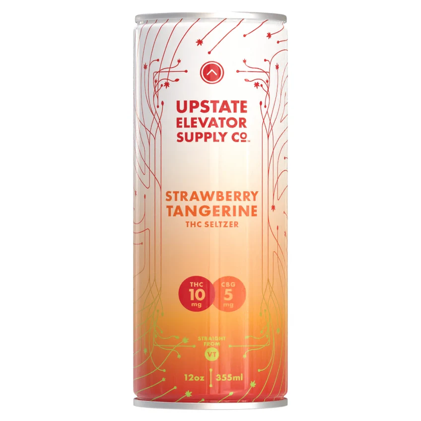 Photograph of product: UES - Strawberry Tangerine 2:1 TH-oui 10mg :5 CBG Seltzer 355ml (12oz)