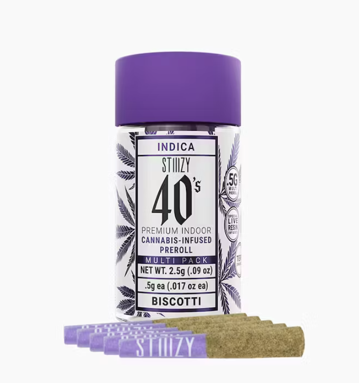 Photograph of product: BISCOTTI 40'S INFUSED PREROLL PACK