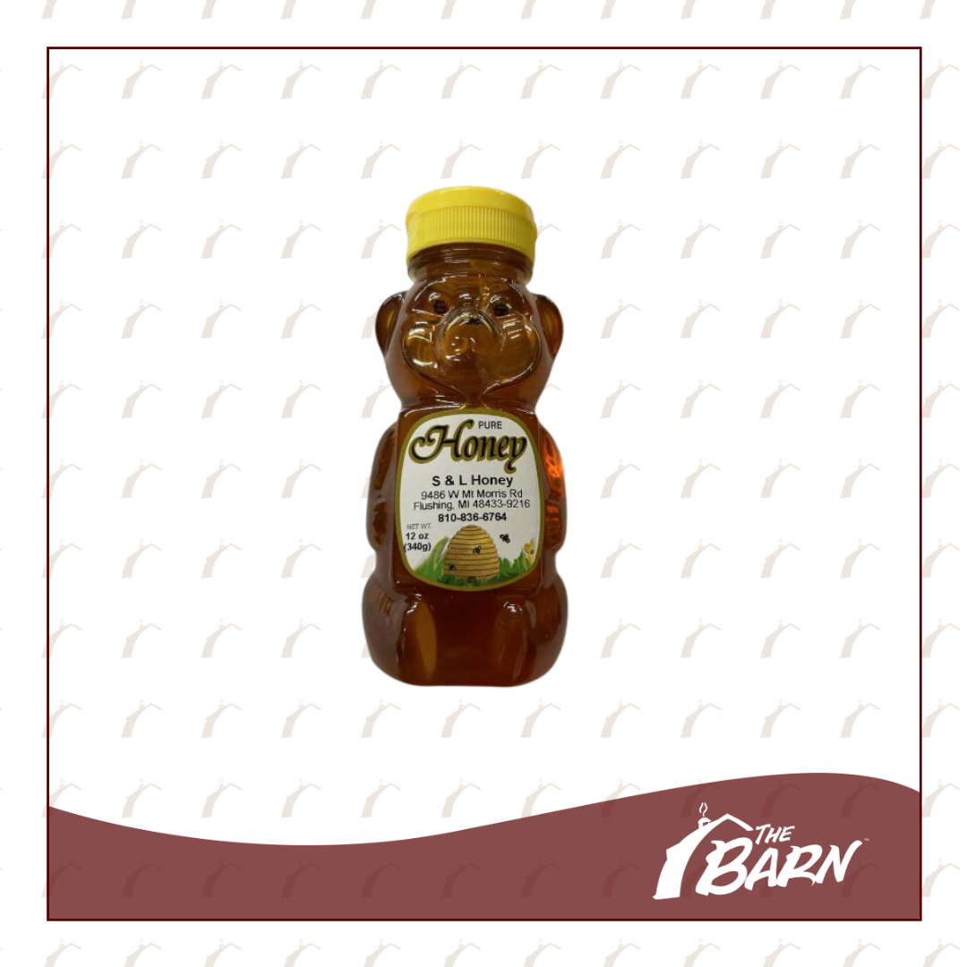 Photograph of product: S and L Honey - 12oz Plastic Bear Raw Honey - REC