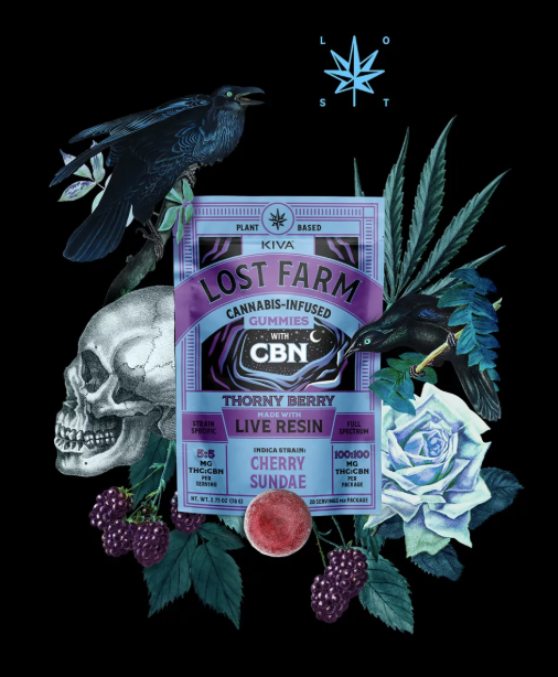 Photograph of product: Thornyberry Live Resin [Cherry Sundae] 1:1 CBN Gummies (20pk)