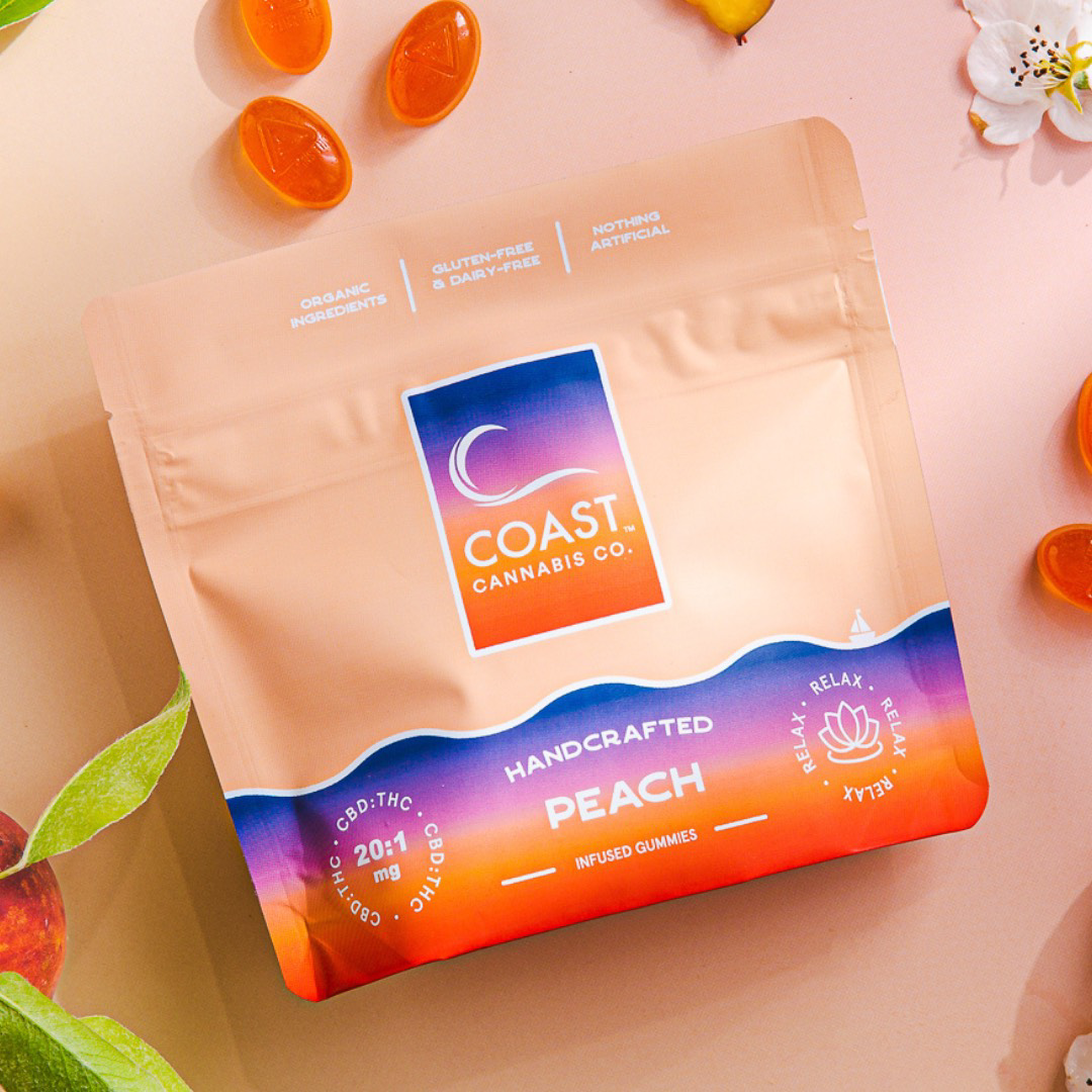 Photograph of product: Peach Gummies 20:1 | Coast Oui'd |