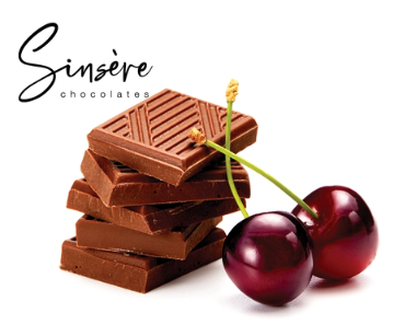 Photograph of product: Sinsere - Black Forest Cherry Chocolate Bar - 100mg