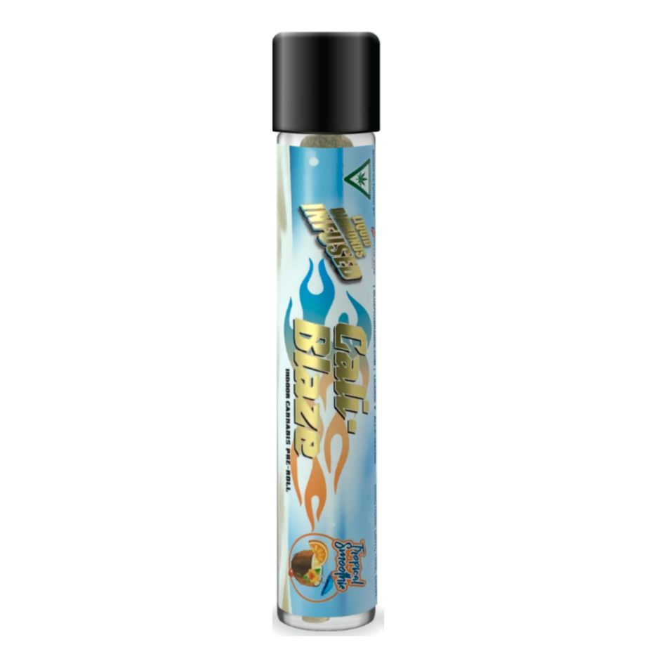 Photograph of product: CALI-BLAZE TROPICAL SMOOTHIE TARANTULA LIQUID DIAMONDS INFUSED PREROLL  1G