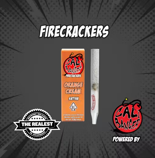 Photograph of product: Firecrackers | Orange Cream | Diamond Sauce Infused Pre-Roll | 1.3g