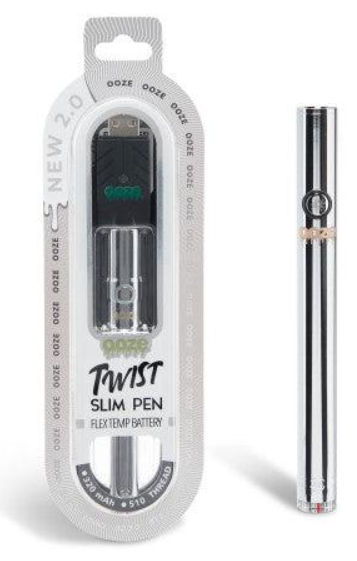 Photograph of product: Ooze Slim Twist Pro Dual Quartz Atomizer | Cosmic Chrome