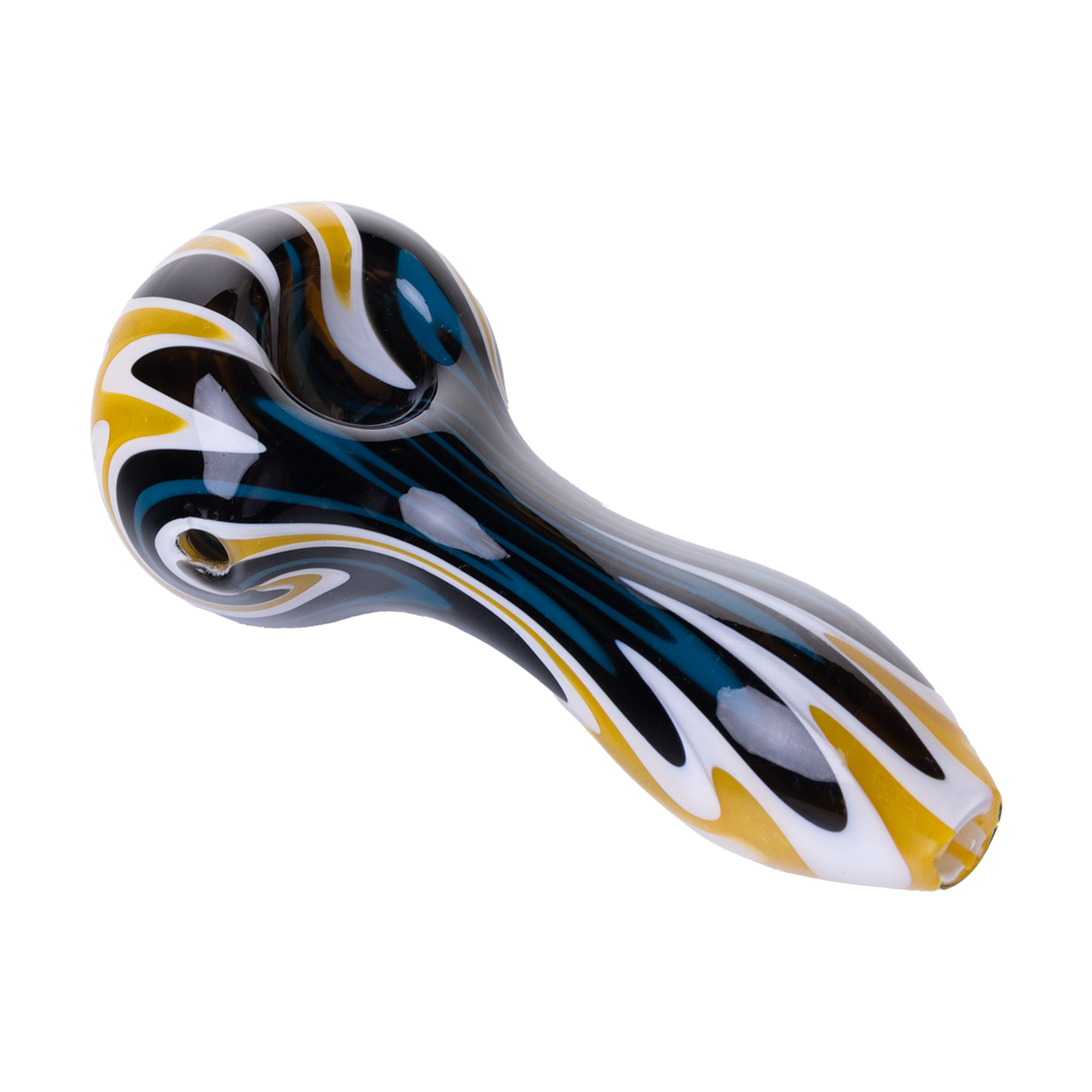Photograph of product: Spoon Pipe Model A | Blue Yellow Wig Wag
