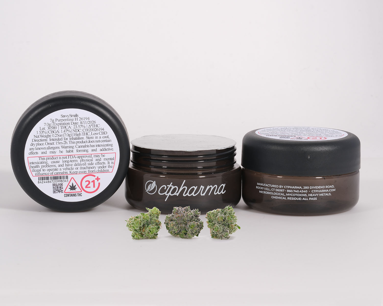 Photograph of product: Savvy Purpentine (H) | Smalls 7g Flower | 26194 | CT Pharma